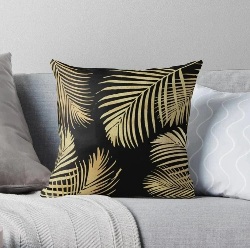 Luxury Black & Gold Velvet Cushion Cover 16x16 Inch alternate