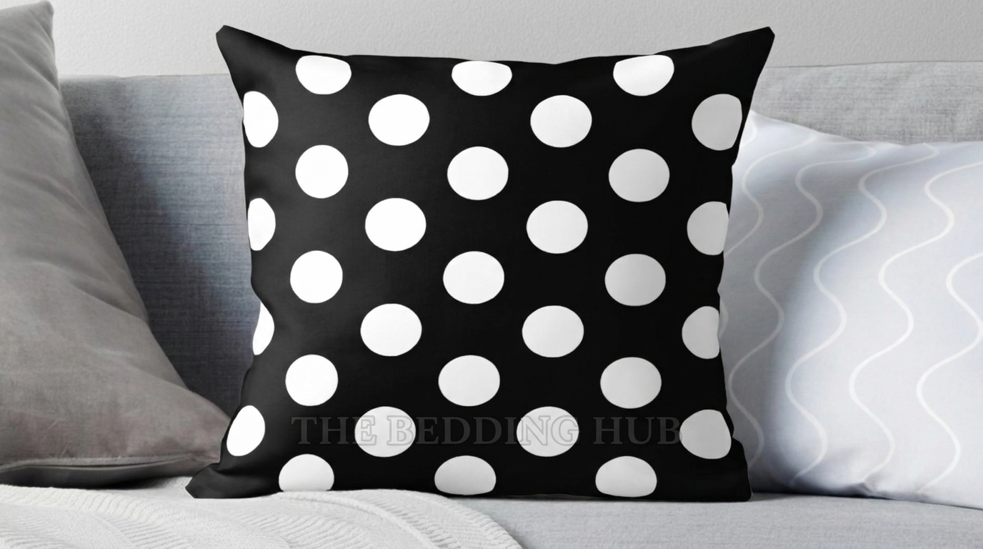 Premium Polka Design Cushion Cover 16x16  – Decorative Sofa Cushion Cover alternate