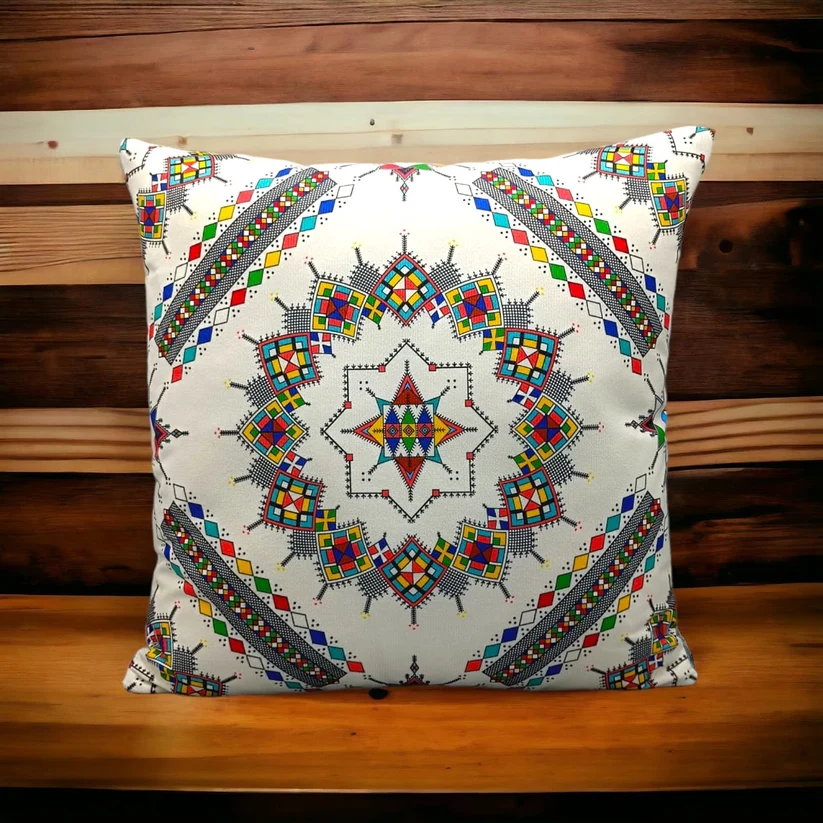 Premium Colorful Geometric Cushion Cover 16x16 Inch – Modern Sofa Cushion Cover alternate