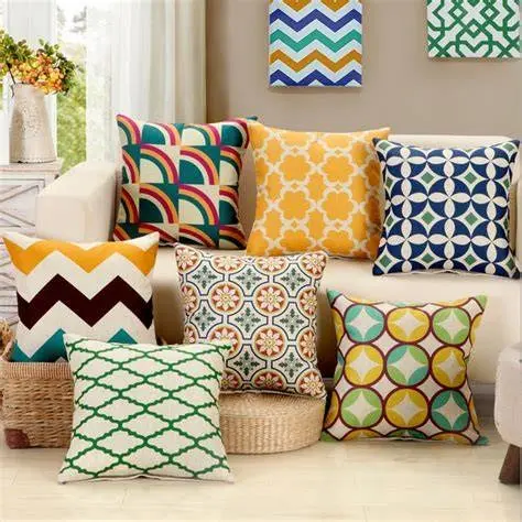 3D Printed Cotton Cushion Cover 15x15 Inch 