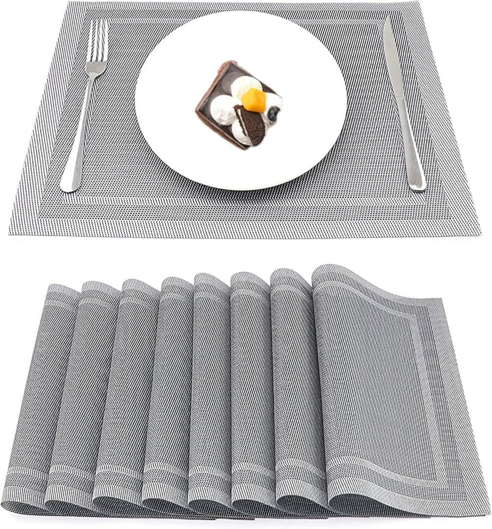 Border Grey PVC Placemats Set Multiple