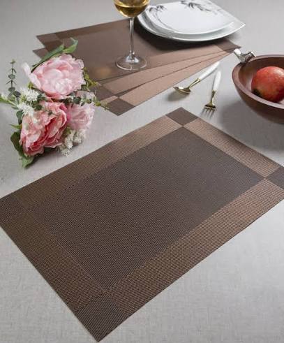 Leaf Brown PVC Placemats Set Multiple