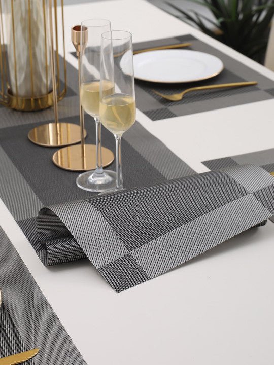 Grey PVC Placemats with Table Runner alternate