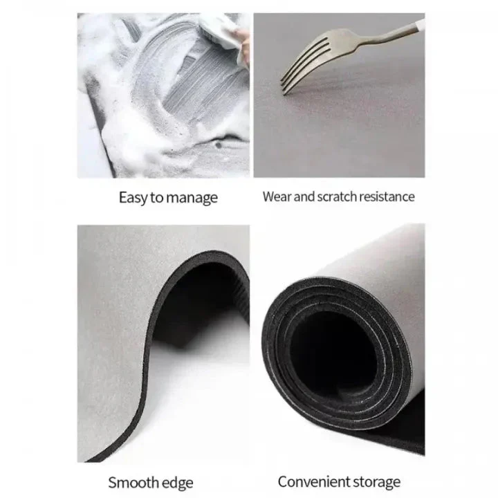Absorbent Kitchen Dish Drying Counter Mat alternate